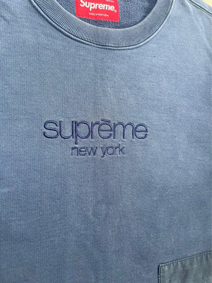 Supreme Dipped Crewneck Navy Men's - SS19(Størelse Medium)
