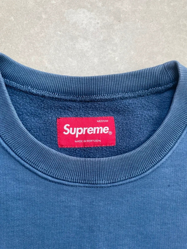 Supreme Dipped Crewneck Navy Men's - SS19(Størelse Medium)