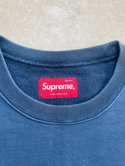 Supreme Dipped Crewneck Navy Men's - SS19(Størelse Medium)