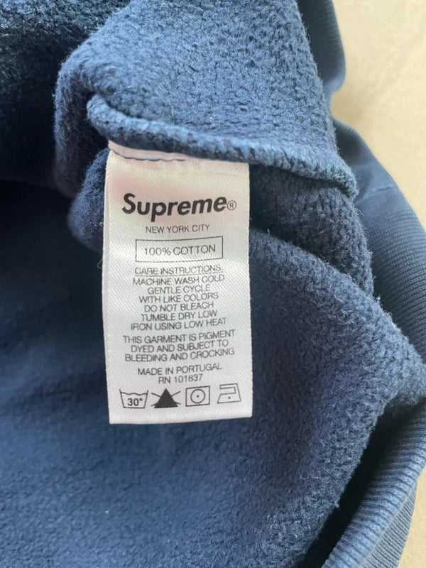 Supreme Dipped Crewneck Navy Men's - SS19(Størelse Medium)
