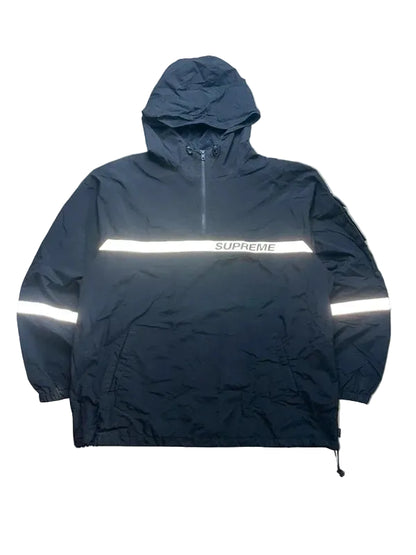 Supreme Reflective Taping Hooded Pullover fra SS18(Størelse X-Large)