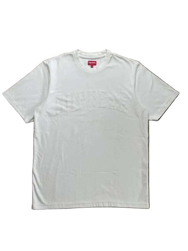 Supreme Chenille Arc Logo S/S Top White Men's - FW19(Størelse Medium)