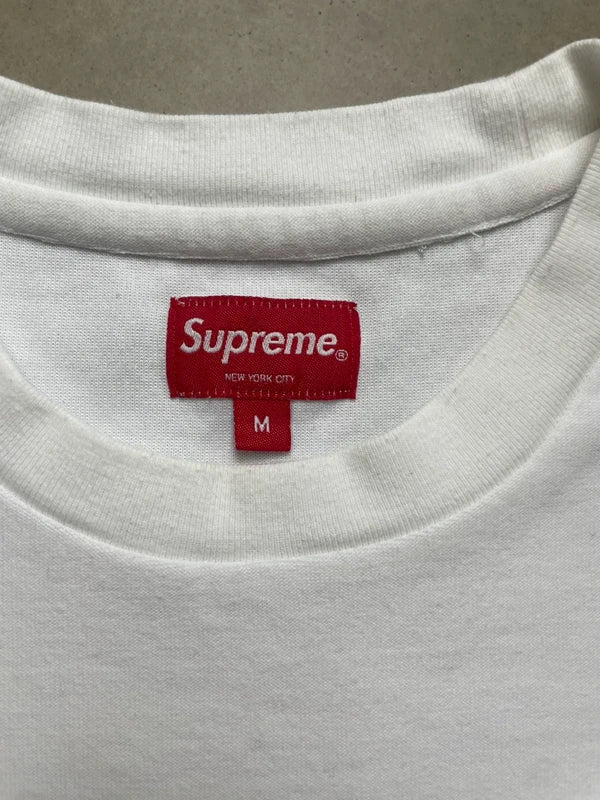 Supreme Chenille Arc Logo S/S Top White Men's - FW19(Størelse Medium)