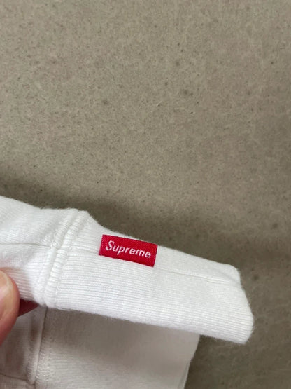 Supreme Set In Logo Hooded Sweatshirt White Men's - SS19(Størelse Large)
