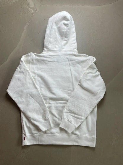 Supreme Set In Logo Hooded Sweatshirt White Men's - SS19(Størelse Large)