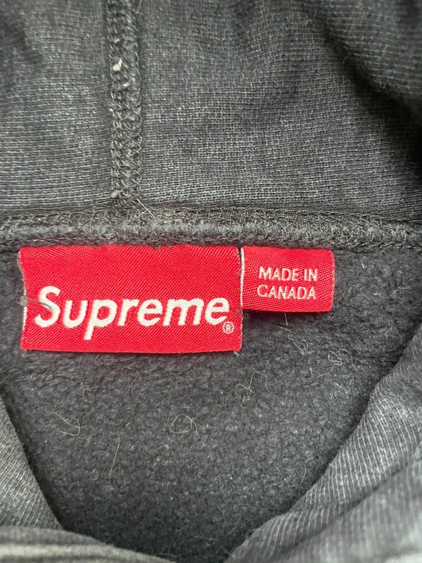 Supreme Patent/Chenille Arc Logo Hooded Sweatshirt(Størelse Large)