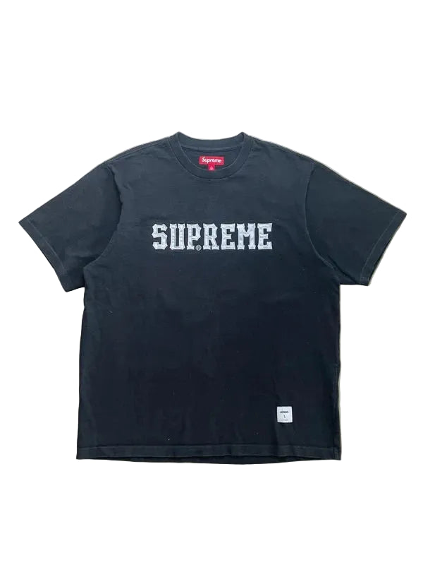 Supreme Twill Applique S/S Top Black Men's - FW24 (Størelse Large)