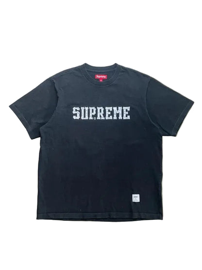 Supreme Twill Applique S/S Top Black Men's - FW24 (Størelse Large)