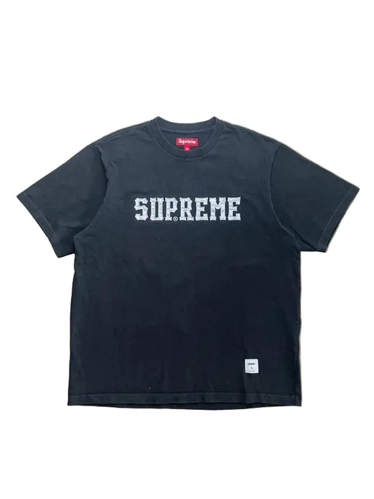 Supreme Twill Applique S/S Top Black Men's - FW24 (Størelse Large)