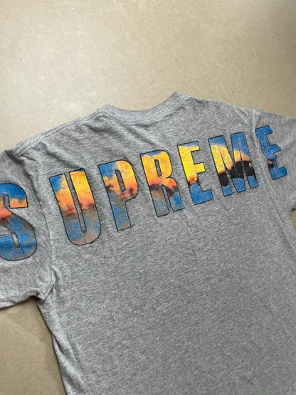 Supreme Crash Tee Heather Grey Men's - FW17(Størelse Medium)