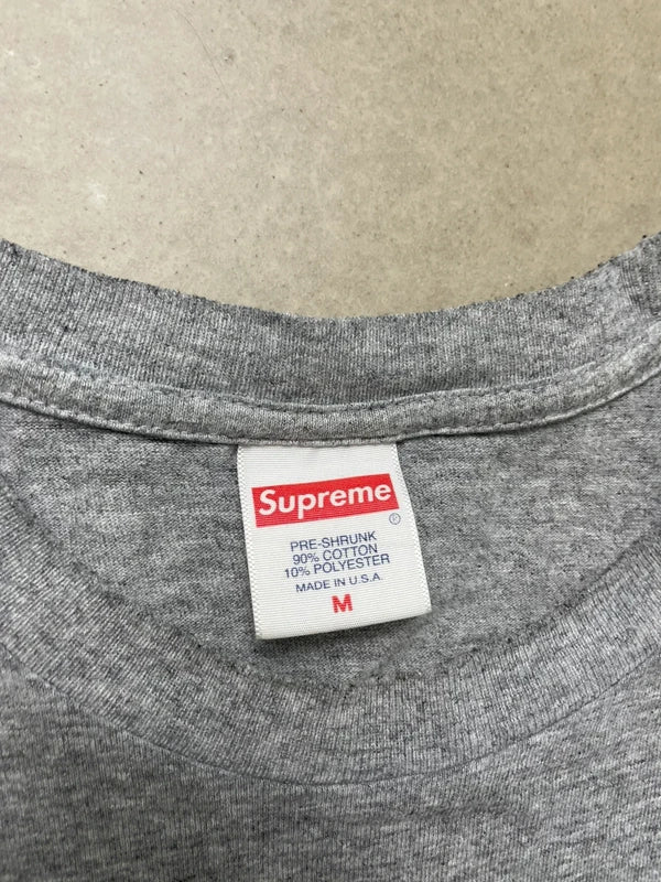 Supreme Crash Tee Heather Grey Men's - FW17(Størelse Medium)