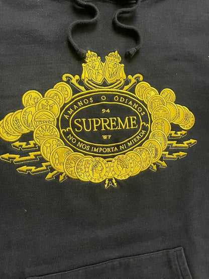 Supreme Love or Hate Hooded Sweatshirt Black Men's - FW18(Størelse Large)