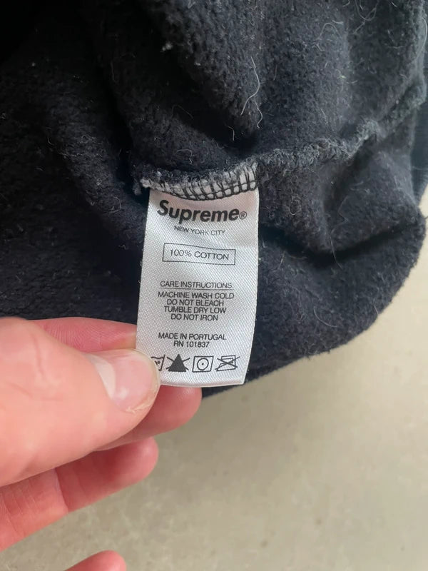 Supreme Love or Hate Hooded Sweatshirt Black Men's - FW18(Størelse Large)