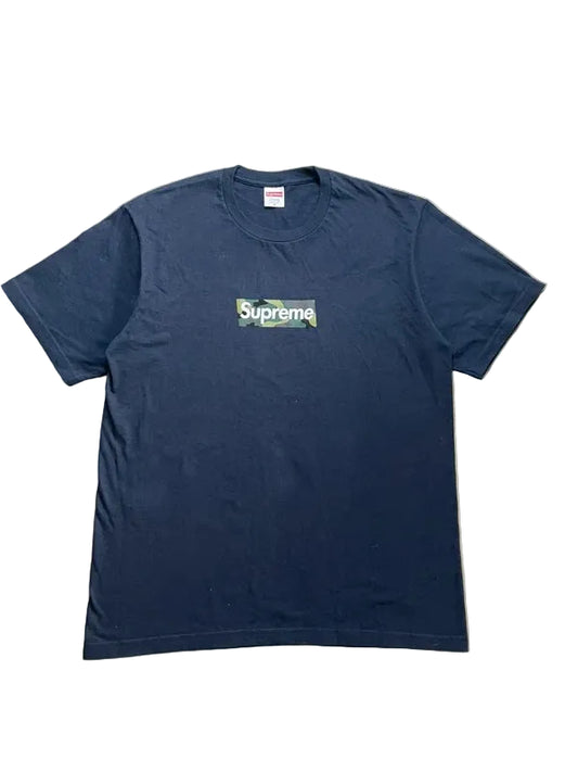 Supreme Box Logo Tee (FW23) Navy Men's - FW23(Størelse Medium)