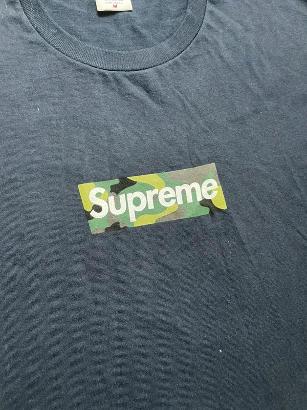 Supreme Box Logo Tee (FW23) Navy Men's - FW23(Størelse Medium)