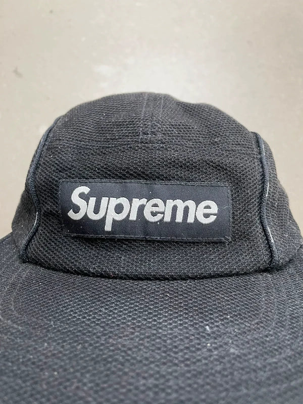 Supreme Pique Piping Camp Cap(Størelse en størelse)