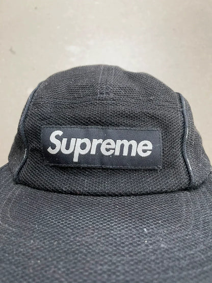 Supreme Pique Piping Camp Cap(Størelse en størelse)