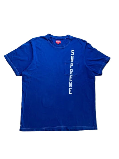 Supreme Contrast Stitch Pocket Tee(X-Large)