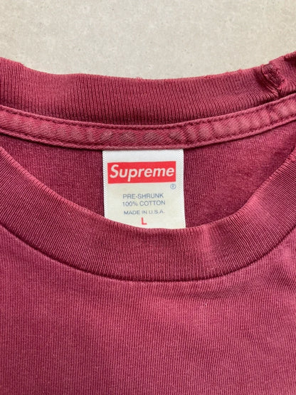 Supreme Pillows Tee Burgundy Men's - FW19 -(Størelse Large)