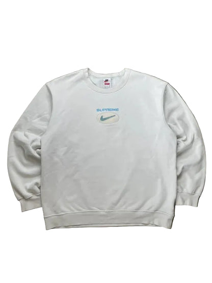 Supreme Nike Jewel Crewneck White(Størelse Large)