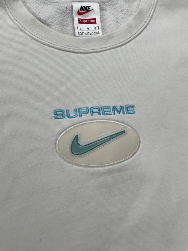 Supreme Nike Jewel Crewneck White(Størelse Large)