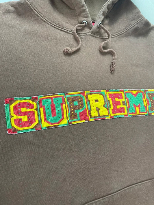 Supreme Beaded Hooded Sweatshirt(Størelse Small)