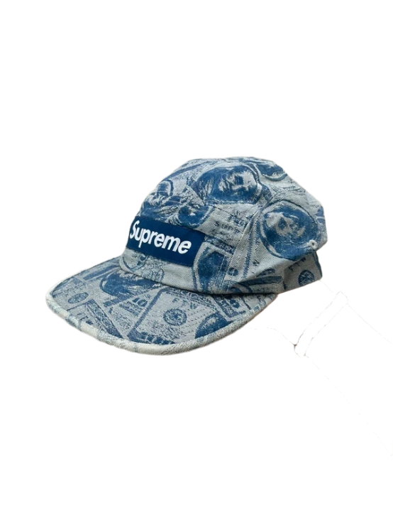Supreme 100 Dollar Bill Camp Cap(Størelse en størelse)