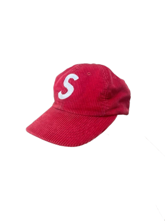 Supreme Corduroy S Logo 6 Panel (FW24) Bright Red(Størelse en størelse)