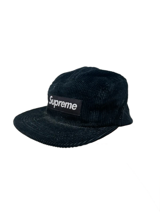 Supreme Corduroy Camp Cap (SS18) Black - SS18(Størelse en størelse)