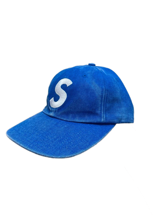 Supreme Pigment Coated Canvas S Logo 6-Panel Blue - FW25(Størelse en størelse)