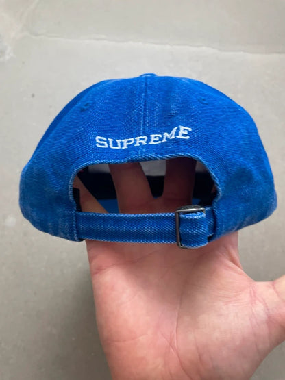 Supreme Pigment Coated Canvas S Logo 6-Panel Blue - FW25(Størelse en størelse)