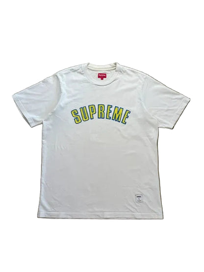 Supreme Printed Arc S/S Top White Men's - FW18(Størelse Large)