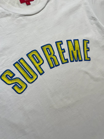 Supreme Printed Arc S/S Top White Men's - FW18(Størelse Large)