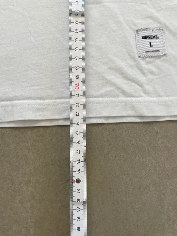Supreme Printed Arc S/S Top White Men's - FW18(Størelse Large)