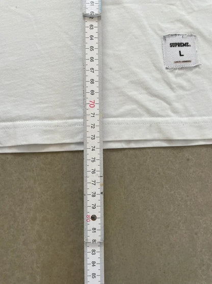 Supreme Printed Arc S/S Top White Men's - FW18(Størelse Large)