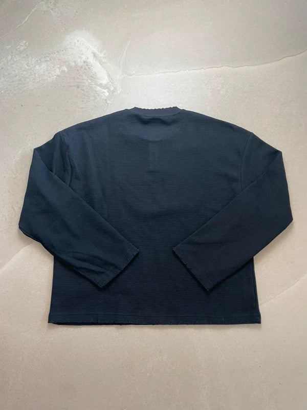 Møst Project Waffle Knit Longsleeve / Black(Størelse Large)