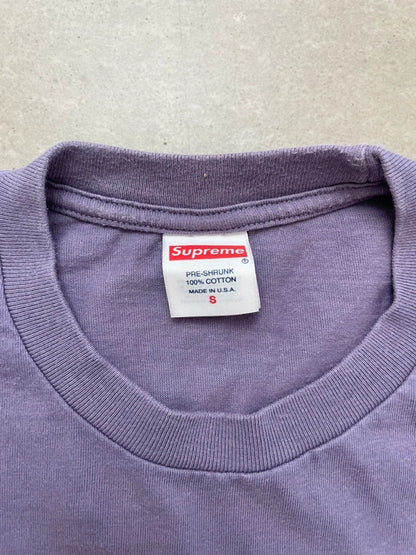Supreme Futura Box Logo Tee Dusty Purple Men's - SS24(Størelse Small)