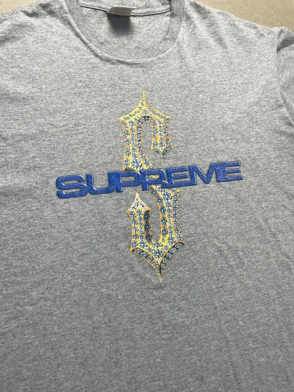 Supreme Diamonds Tee Grey Men's - SS18(Størelse Medium)