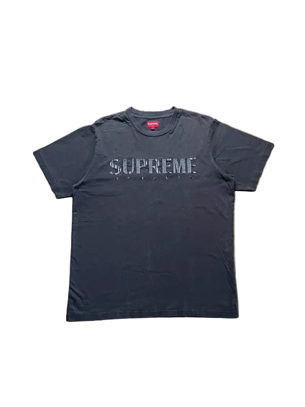 Supreme Gradient Logo Tee Dusty Black Men's - SS19(Størelse Large)