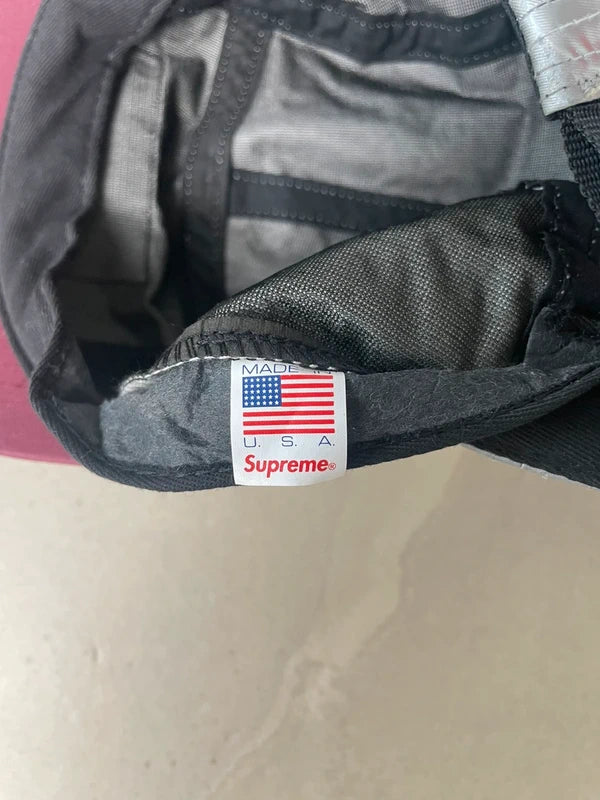 Supreme Silver Navy F/W 2013 Camp Cap 5 Panel Hat(Størelse en størelse)