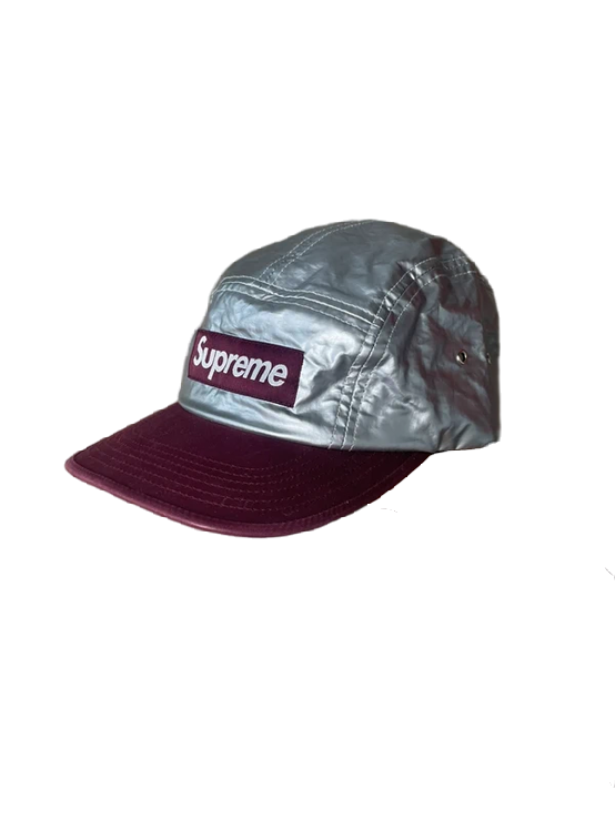 Supreme Silver Navy F/W 2013 Camp Cap 5 Panel Hat(Størelse en størelse)