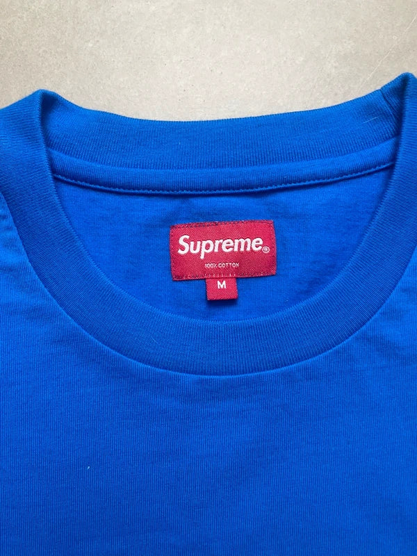Supreme Gradient Logo Tee Blue Men's - SS19(Størelse Medium)