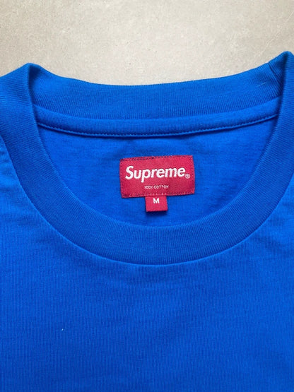 Supreme Gradient Logo Tee Blue Men's - SS19(Størelse Medium)