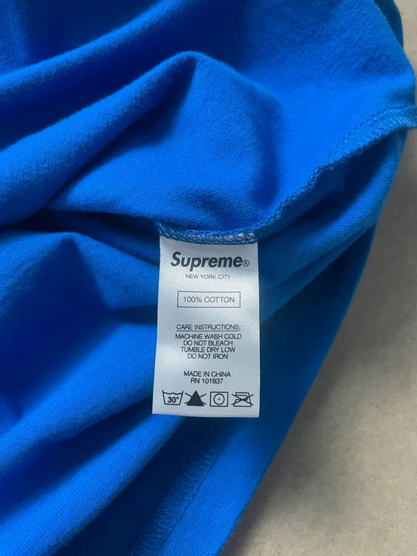 Supreme Gradient Logo Tee Blue Men's - SS19(Størelse Medium)