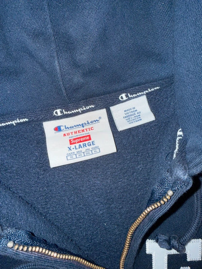 Supreme Champion Zip Up Hooded Sweatshirt(Størelse X-Large)