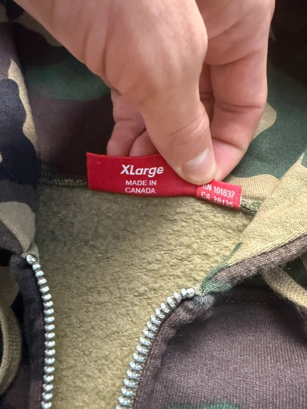 Supreme S Logo Zip Up Hooded Sweatshirt (FW25) Woodland(Størelse X-Large)