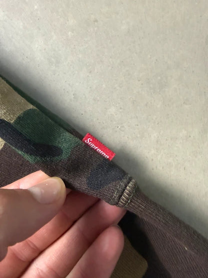 Supreme S Logo Zip Up Hooded Sweatshirt (FW25) Woodland(Størelse X-Large)